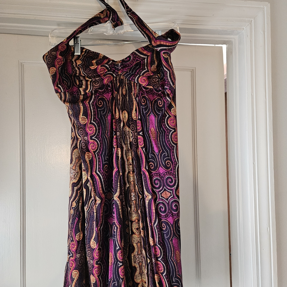 Laundry By Shelli Segal One Shoulder Dress in Purple and Gold